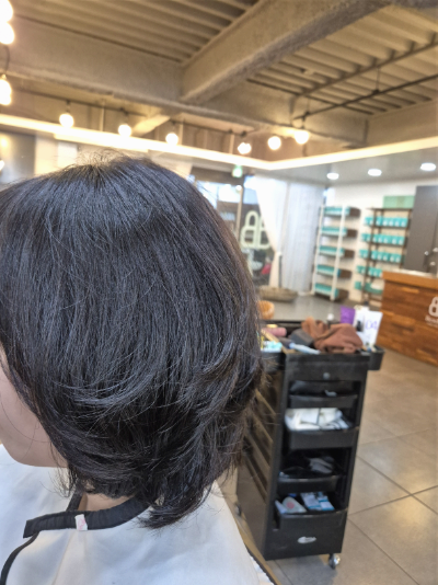 긴머리 단발로 변신