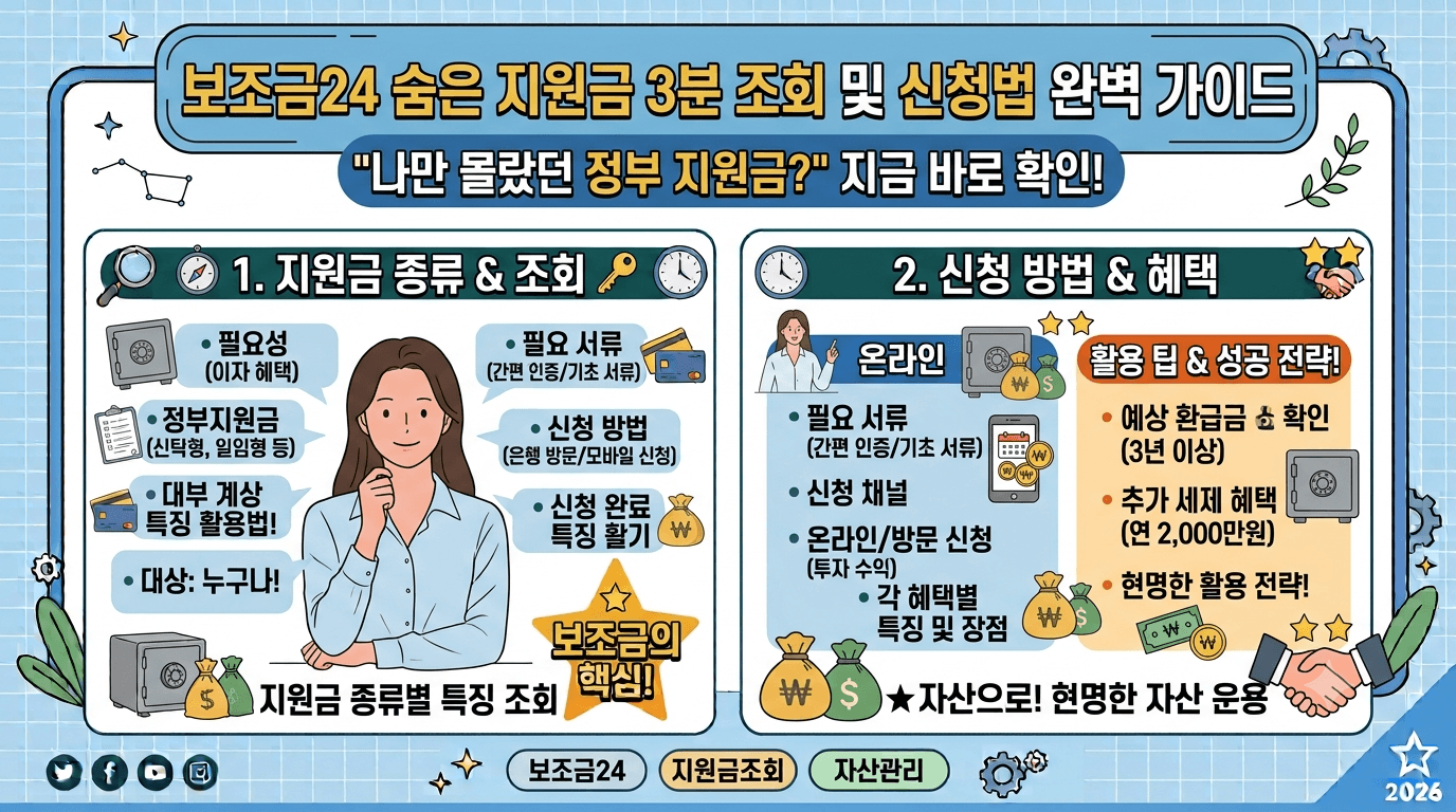 "나만 몰랐던 정부 지원금?" 보조금24 숨은 정부지원금 3분 조회 및 신청법