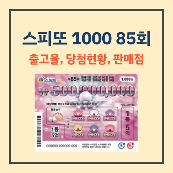 스피또 1000 85회 당첨현황