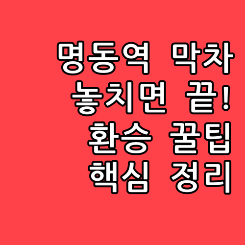 명동역 막차 시간표와 놓치면 안 되는..