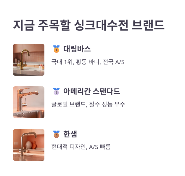 싱크대수전 브랜드 추천 TOP 5