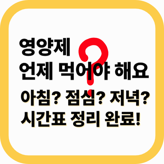 영양제 먹는 시간 – 아침·점심·저녁 시간별 복용법 정리