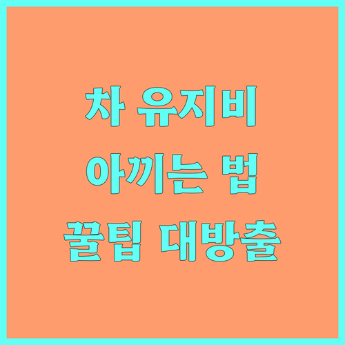 내 차 유지비 아끼는 방법, 정기 점