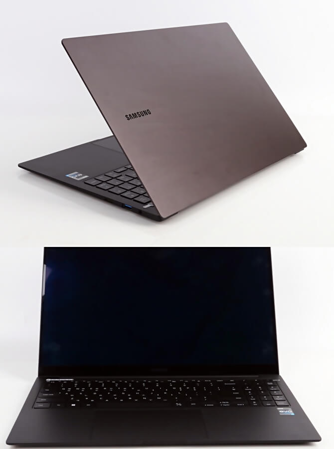 삼성 갤럭시북2 프로 외관 모습을 보여주고 있다