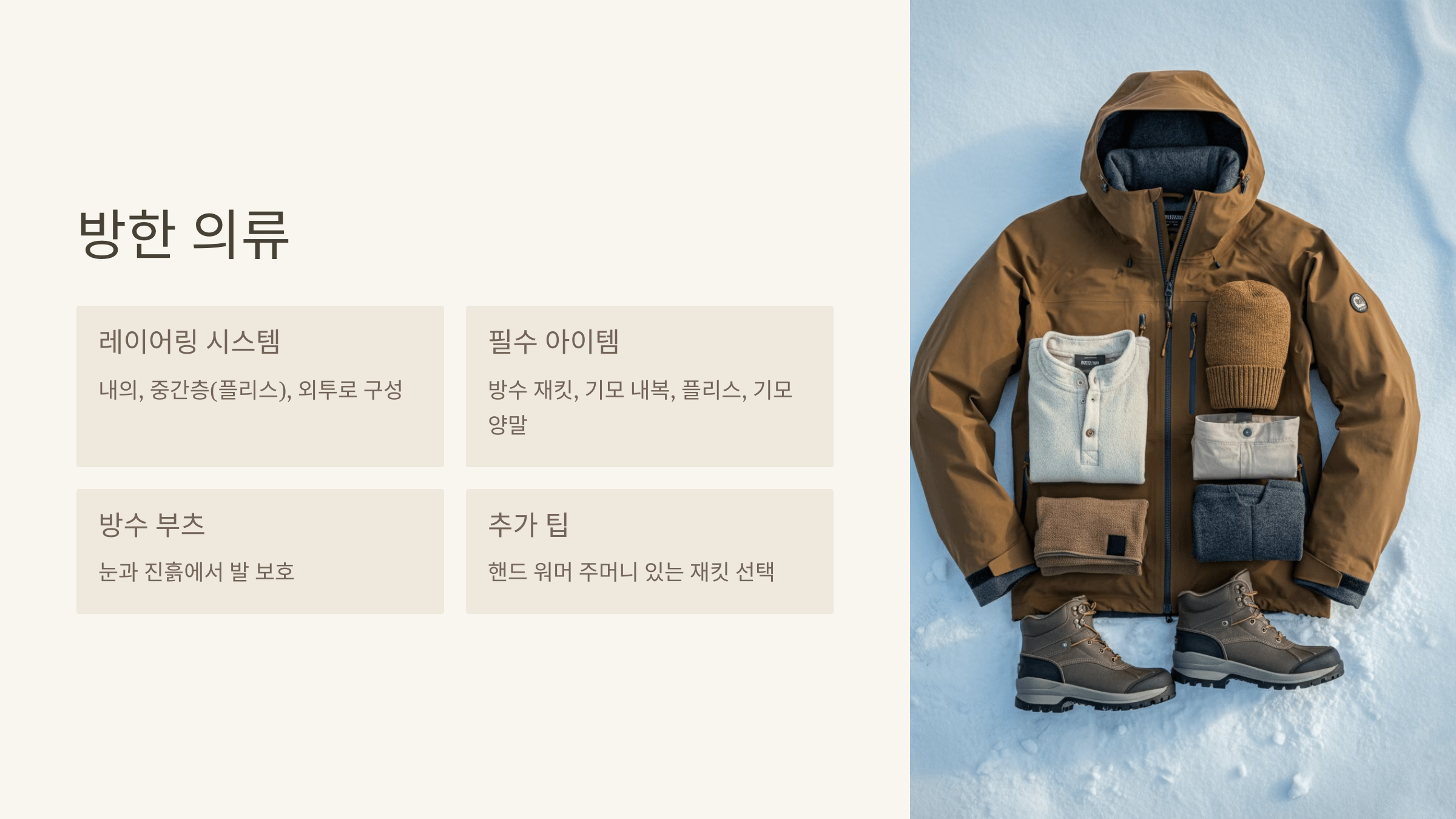 방한 의류
