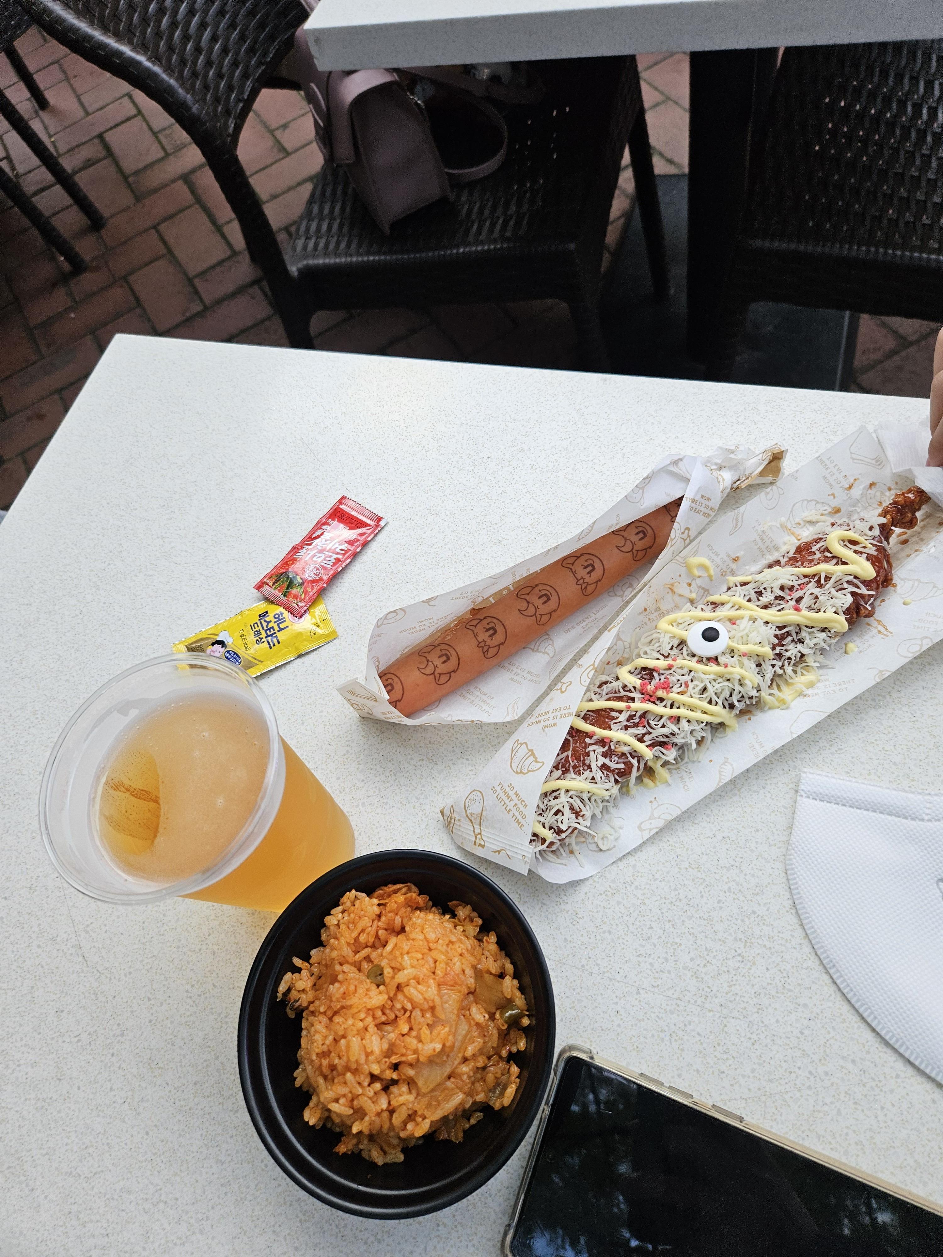 저녁 소시지 닭꼬치 사진