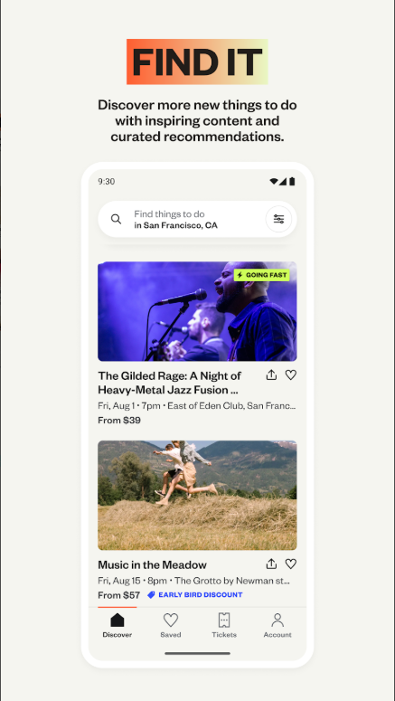 Eventbrite App, 놓칠 수 없는 이벤트를 한곳에서 보기