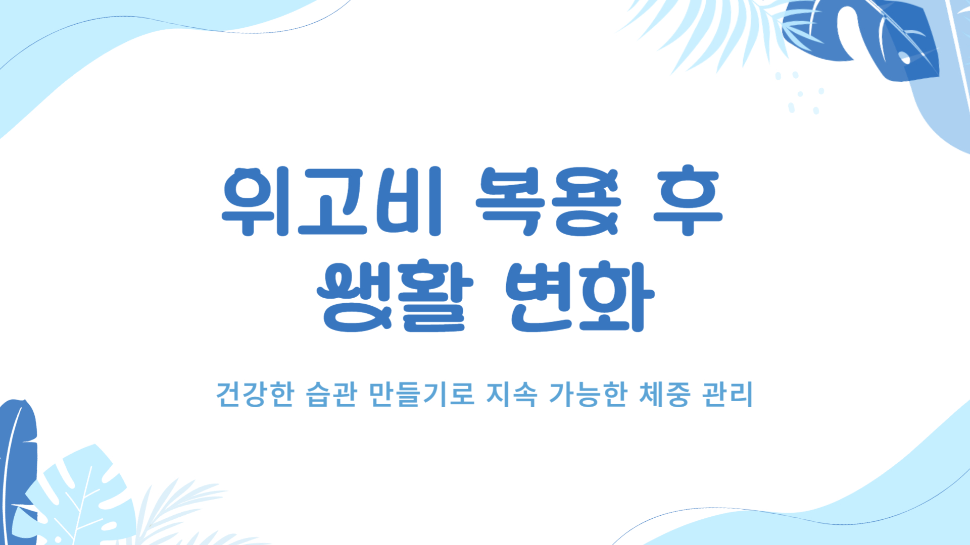 위고비 복용 후 생활 변화 건강한 습관 만들기