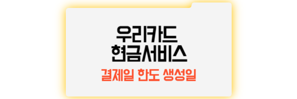 우리카드 현금서비스 한도 생성일