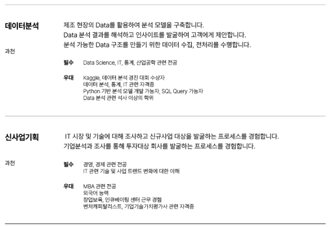 대기업 인턴 채용 - CJ대한통운 : 직무설명