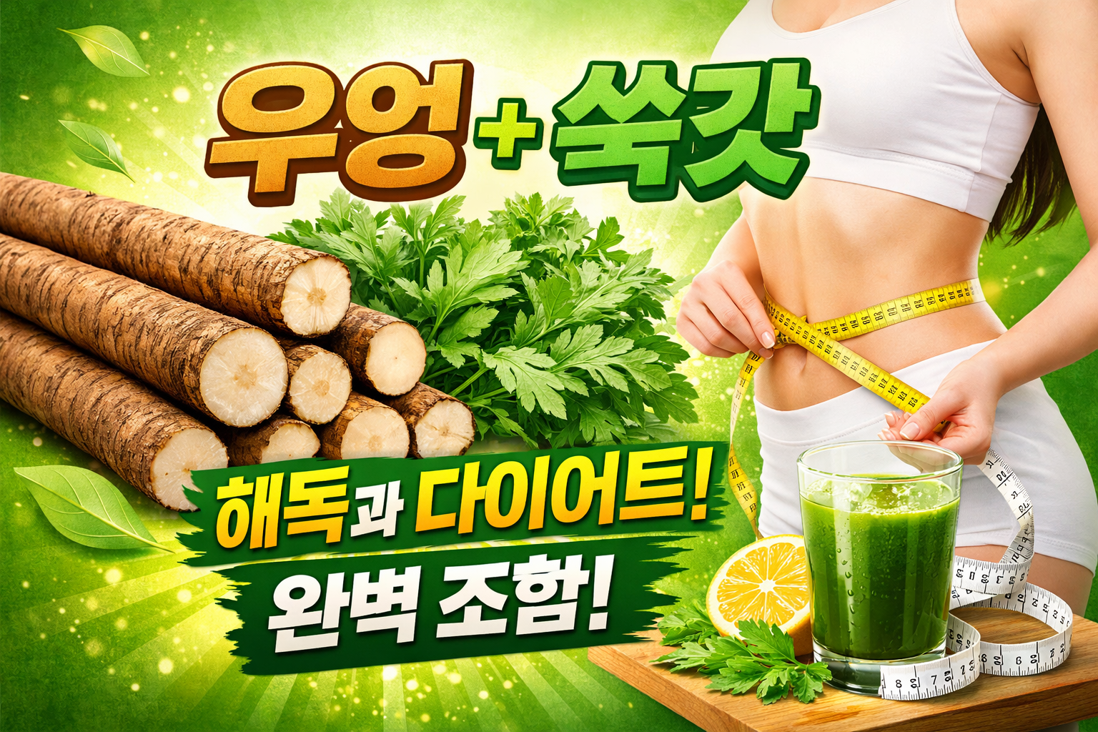 우엉+쑥갓