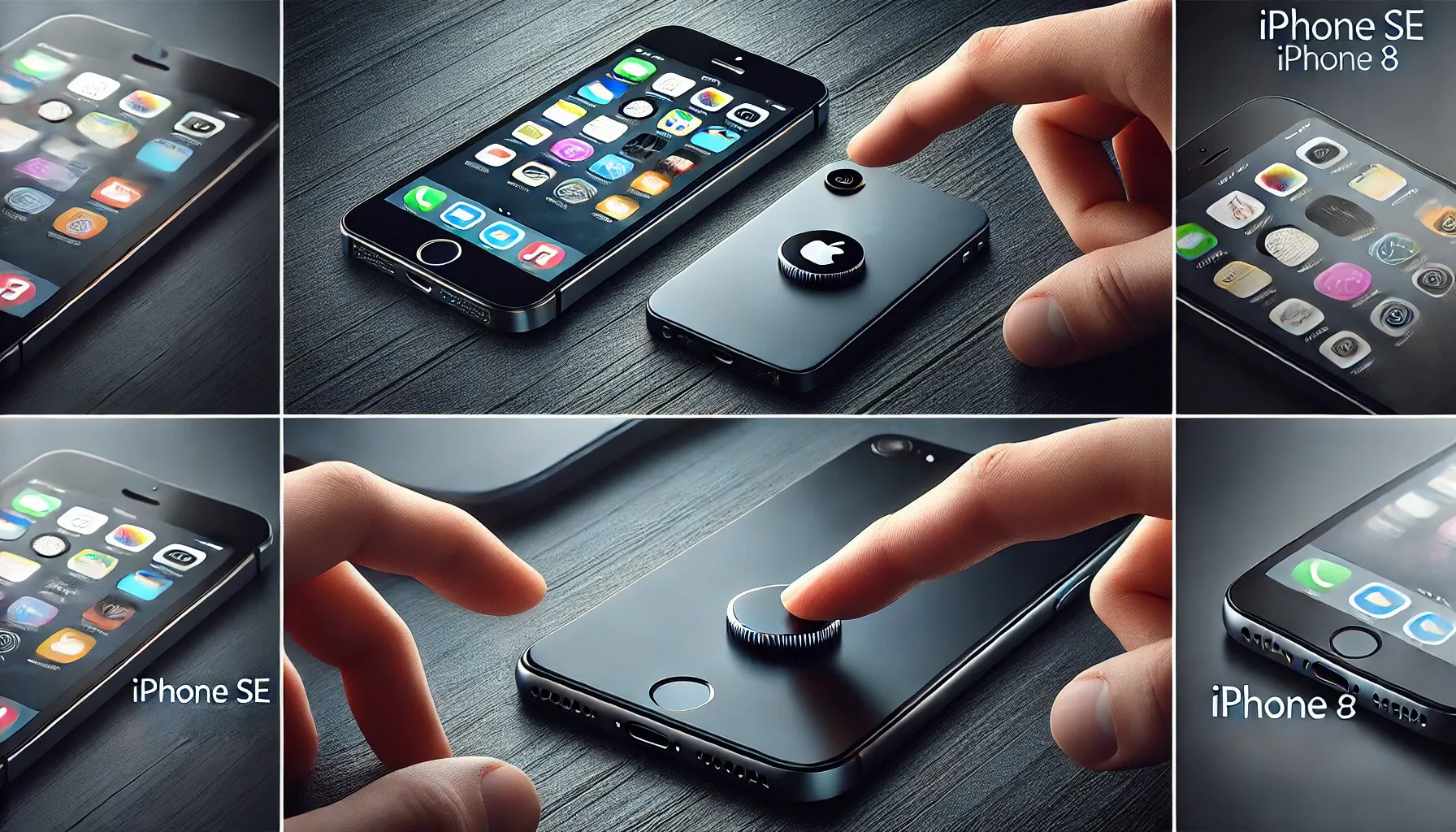 아이폰 SE와 아이폰 8의 홈 버튼 디자인 비교