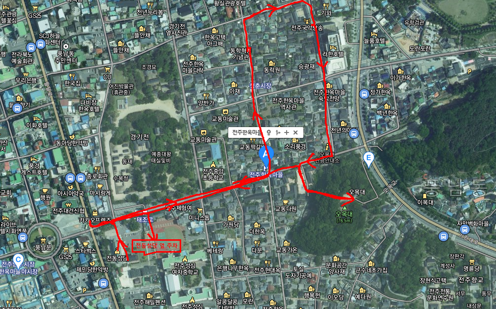 전주한옥마을 지도