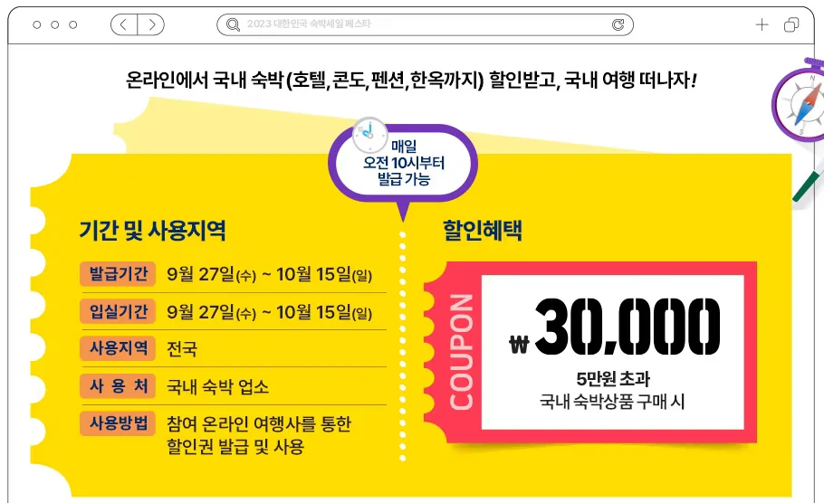 숙박 할인쿠폰 발급 방법