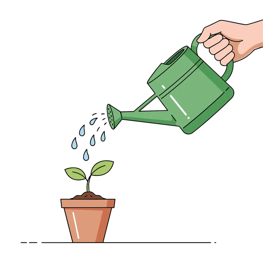 식물은 너무 자주 물을 주면 뿌리가 썩을 수 있고, 너무 안 주면 말라죽어요.