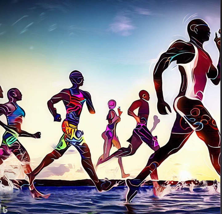 건강을 위해 운동하는 사람들(made by Bing)