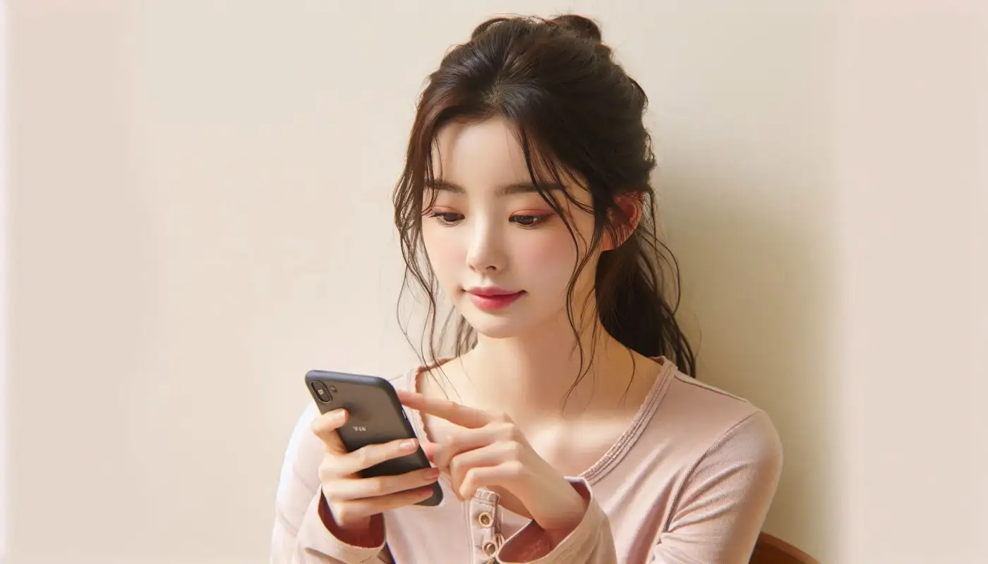 모바일-공무원증-발급-방법을-알아보는-여성의-모습