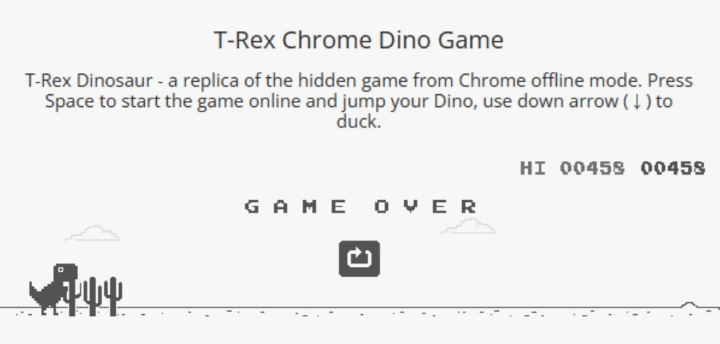 구글-크롬-공룡게임하기-종료-화면