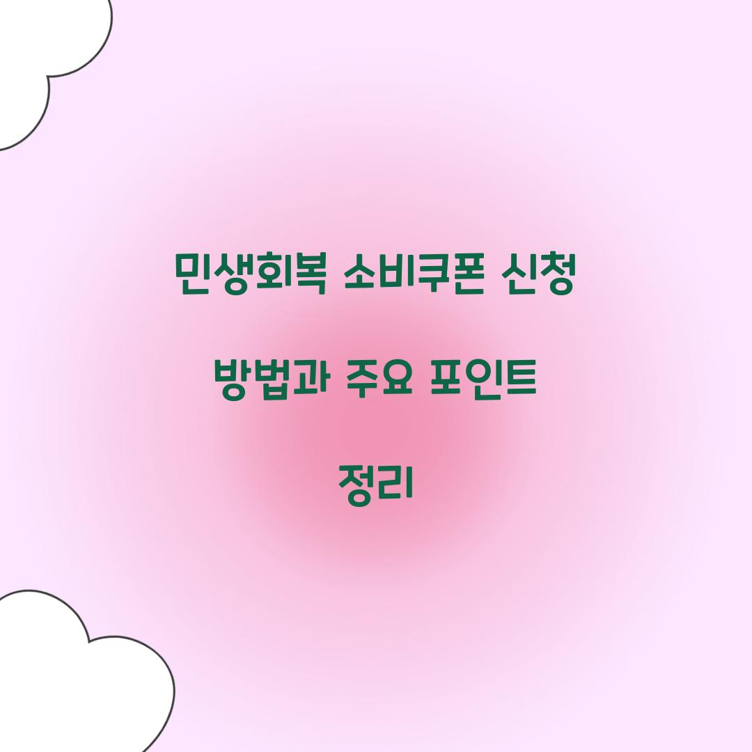 민생회복 소비쿠폰 신청