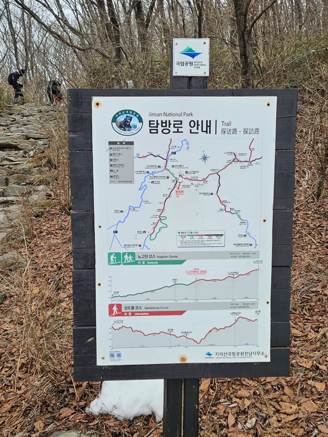 지리산-노고단-탐방로-안내표지판