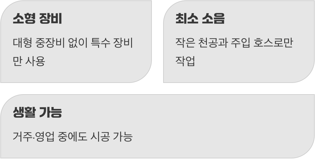 소음과 진동 걱정 없는 조용한 공사