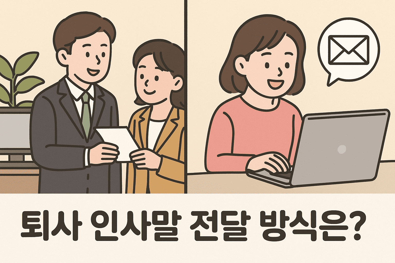 퇴사 인사말 전달 방식은?