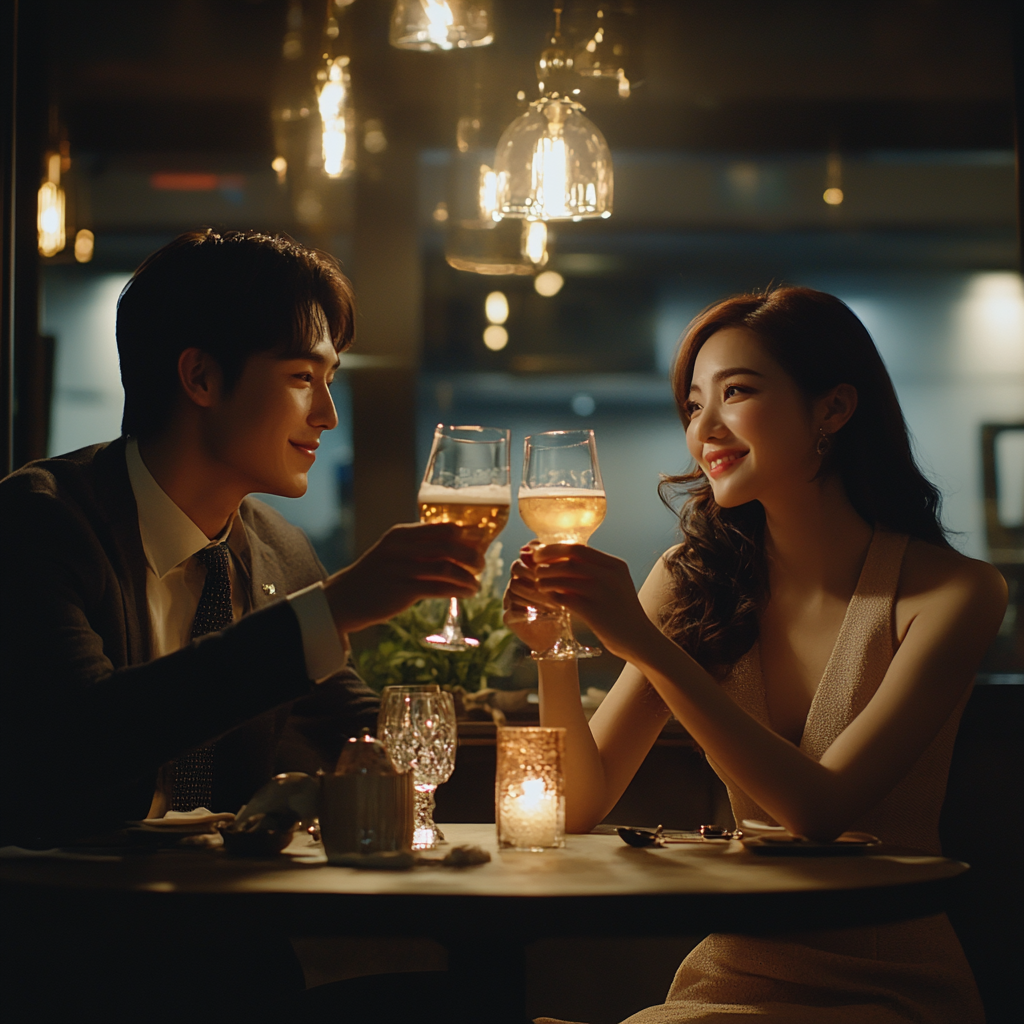 술이 강해지는 방법을 대화중인 남녀