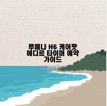 루메나 H6 케어팟 에디르 타이머 예약 가이드