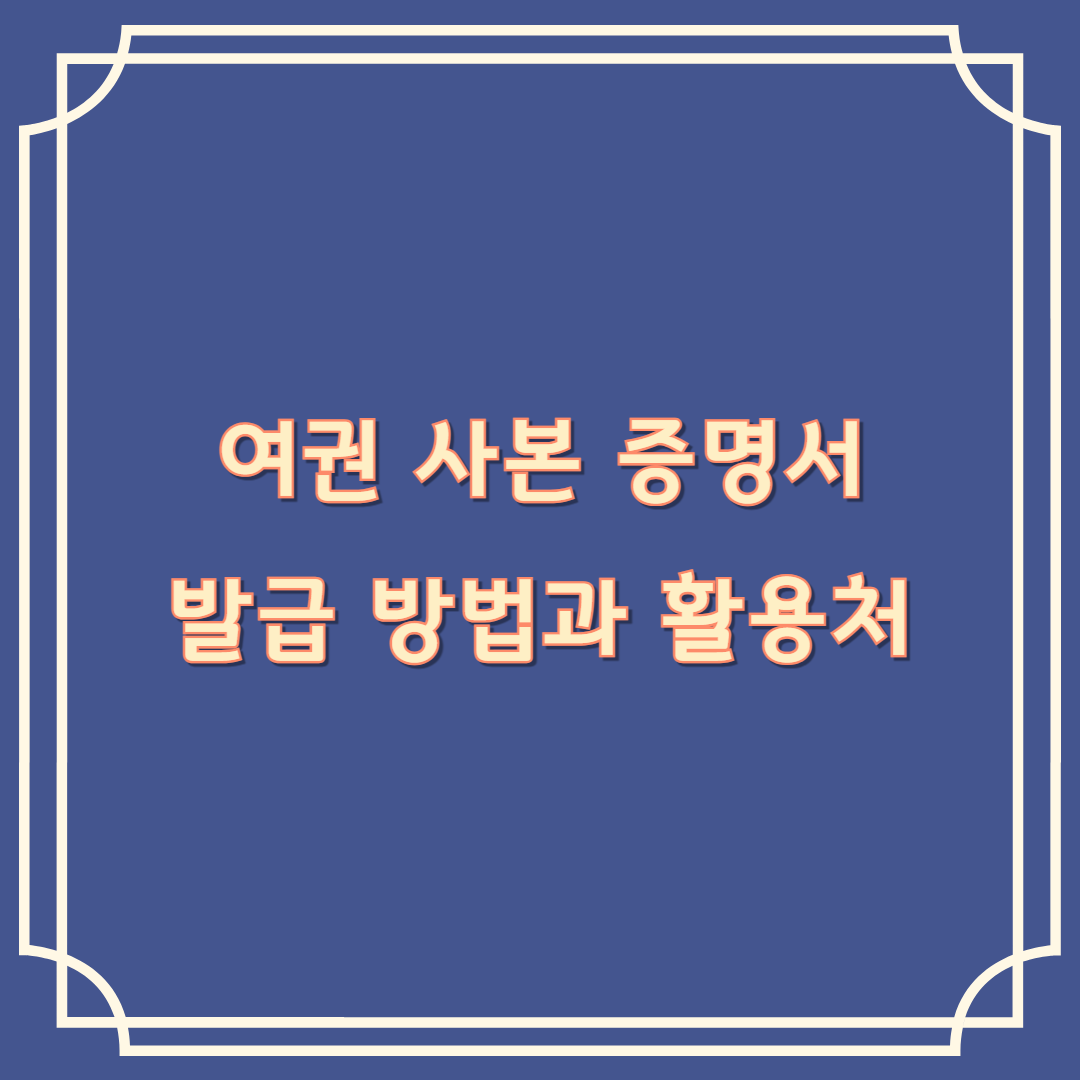 여권 사본 증명서
