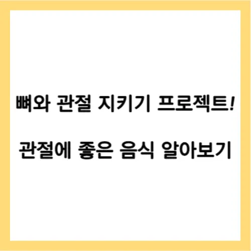 뼈관절 좋은음식