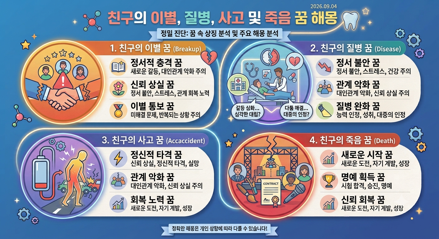 친구의 이별, 질병, 사고 및 죽음 꿈