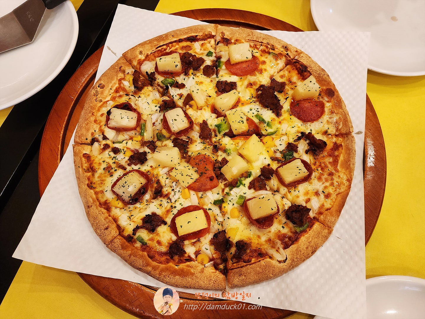 직화 파인애플 피자