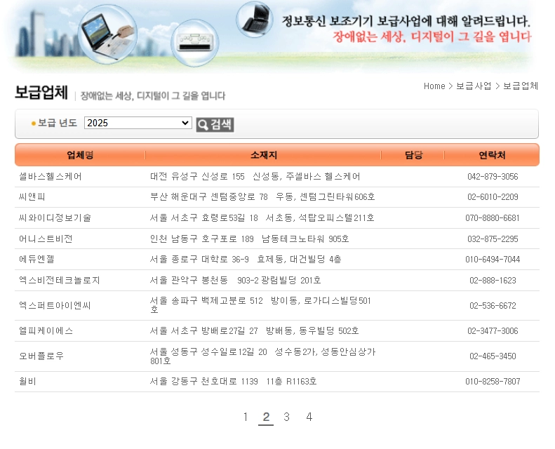 정보통신보조기기보급신청조건
