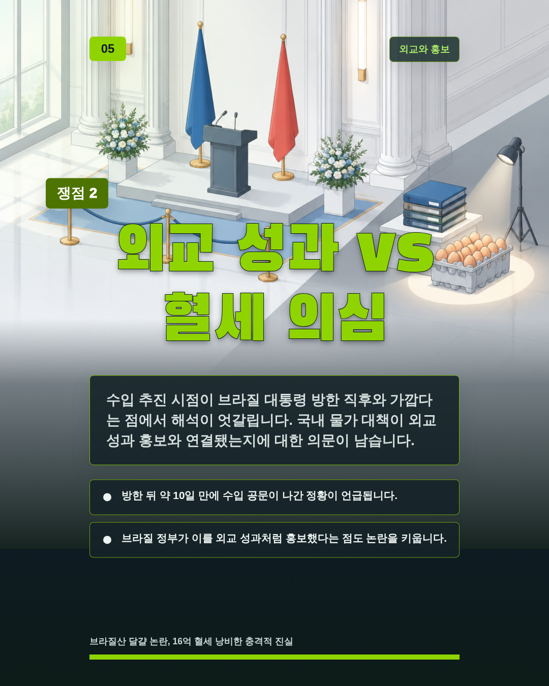 외교 성과 vs 혈세 의심