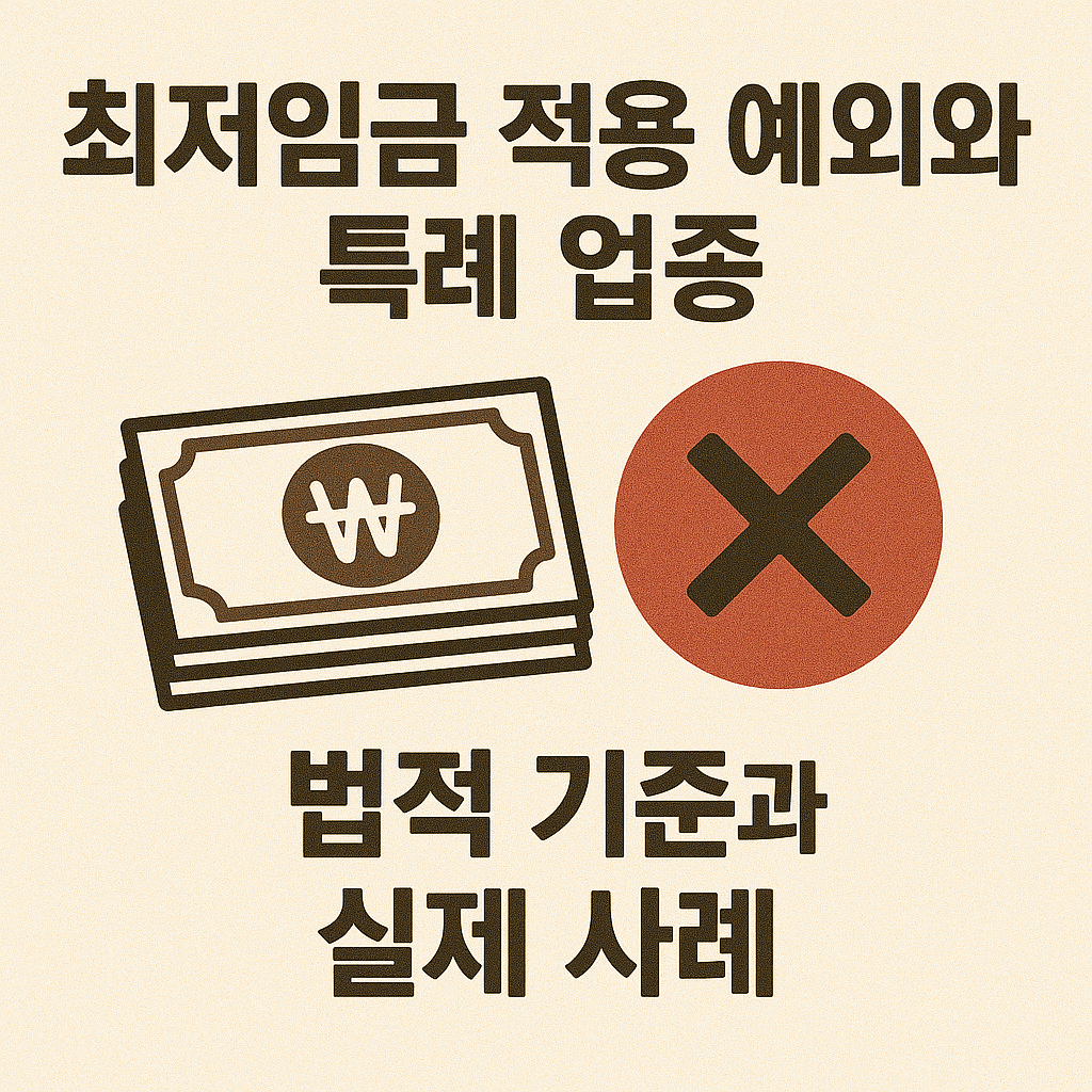 최저임금 적용 예외와 특례 업종