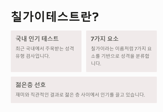 칠가이테스트 개념