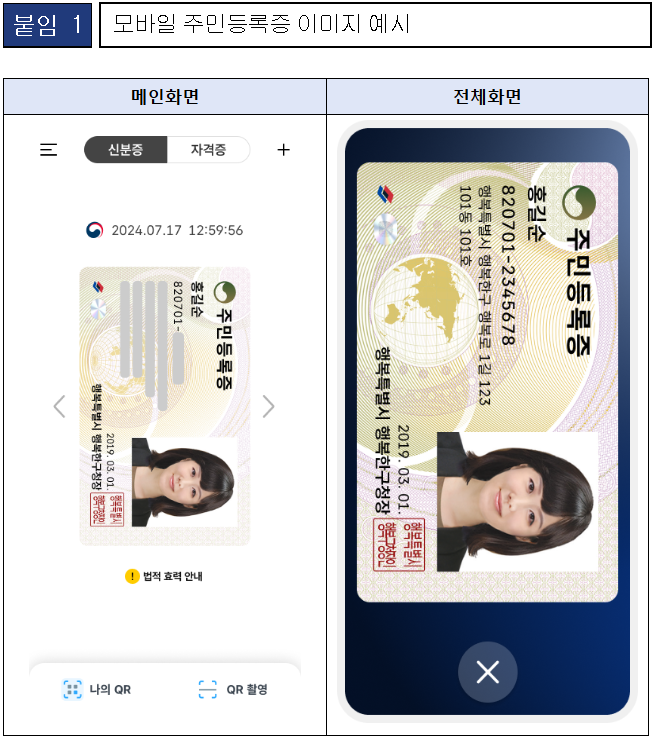 모바일 주민등록증 시범 발급 방법