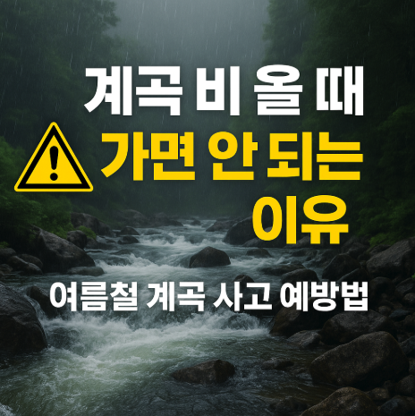계곡 비올 때 가면 안 되는 이유, 여름철 계곡 사고 예방법 총정리 (이미지 챗지피티)