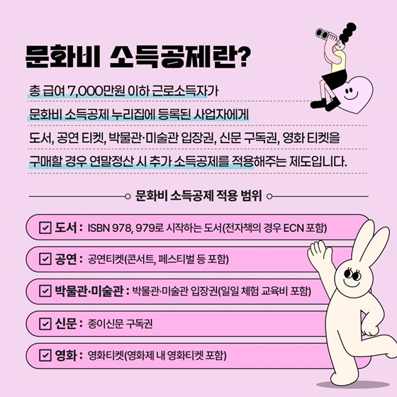 문화비 소득공제 안내