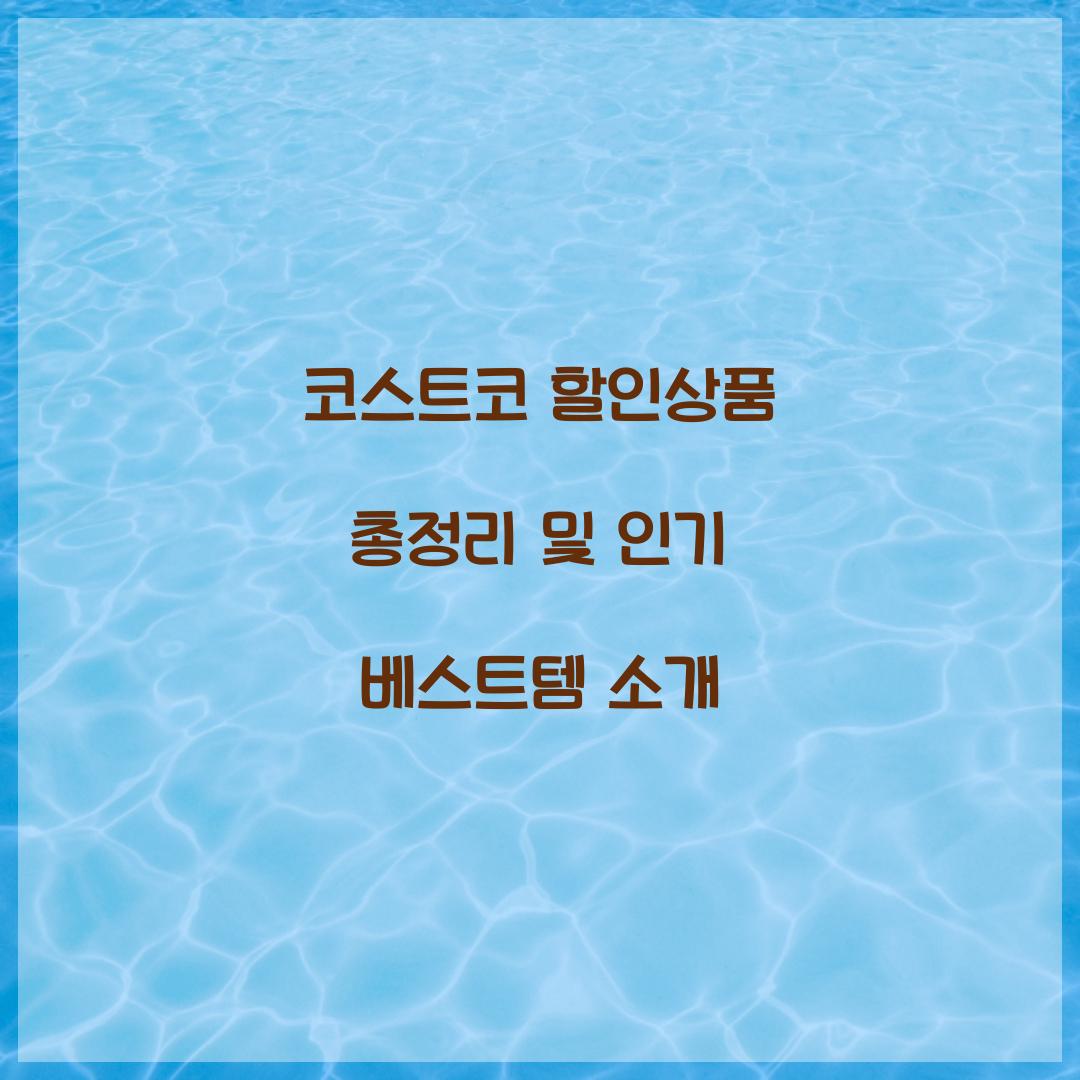 코스트코 할인상품 총정리