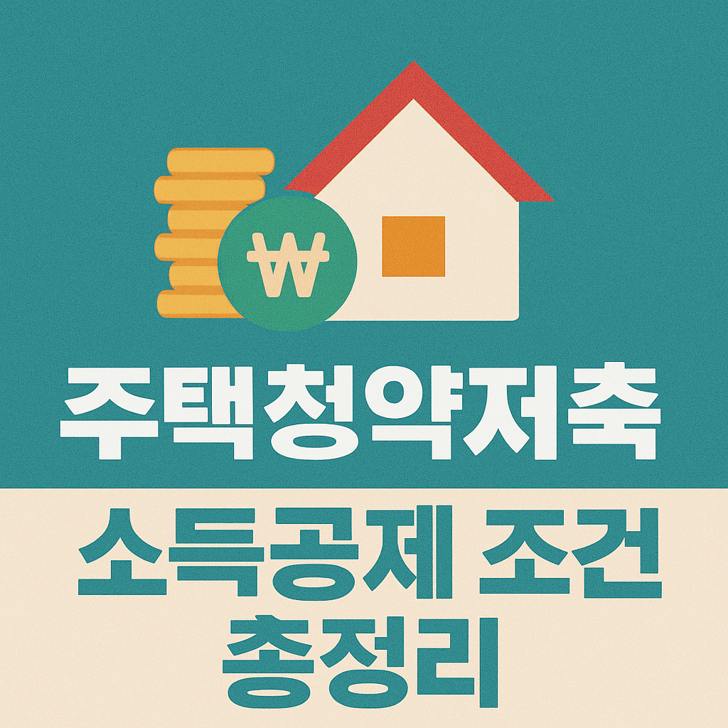 2025 주택청약저축 소득공제 조건 총정리