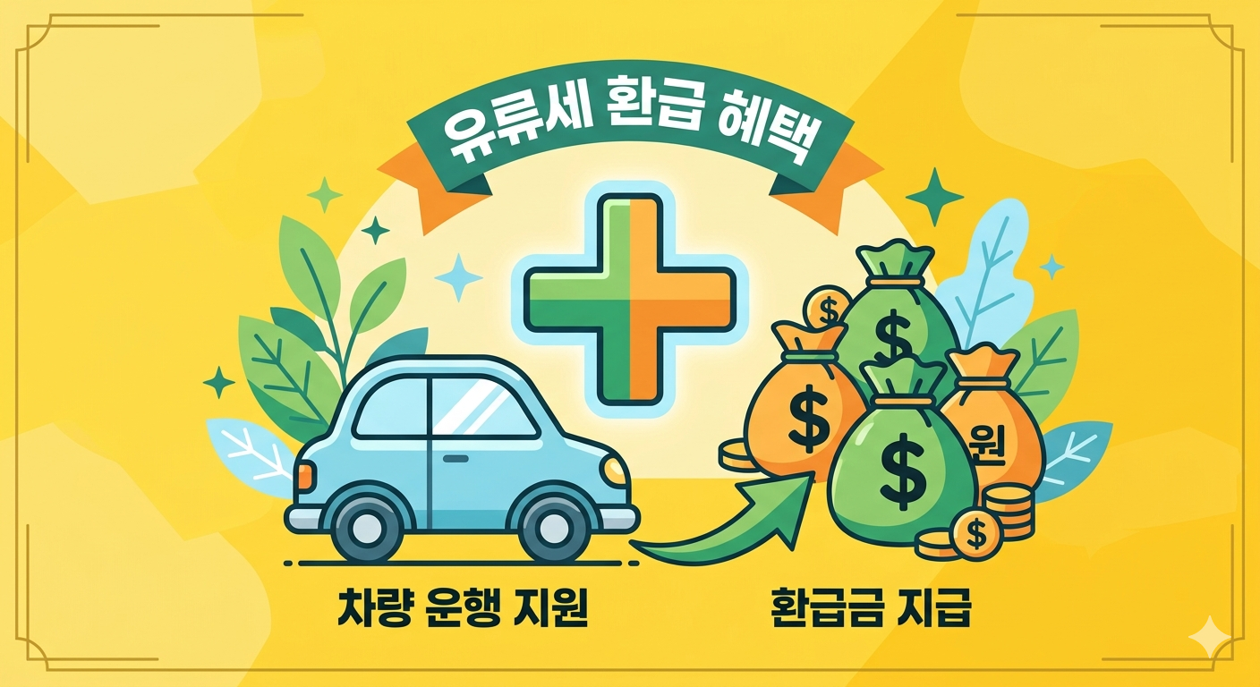 자동차 유류세 환급 혜택 및 고유가 피해지원금 지급 대상 금액 안내 인포그래픽