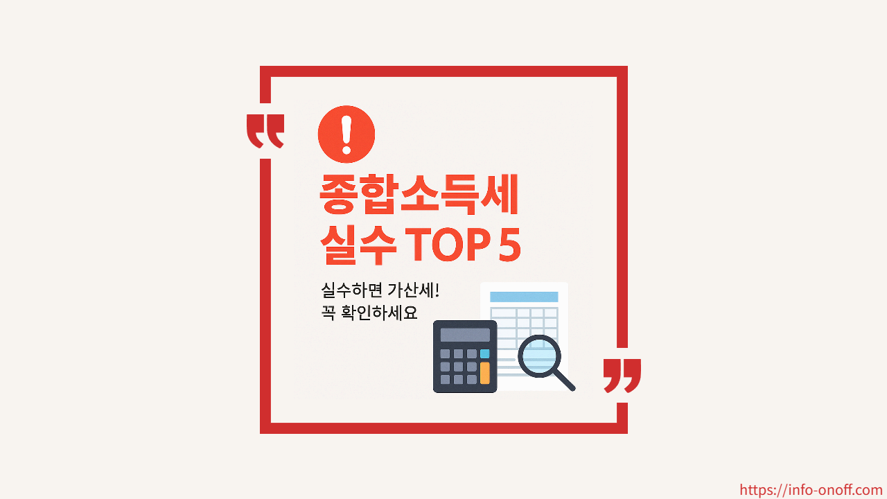 2025 종합소득세 신고 시 자주 하는 실수 TOP 5 (프리랜서·개인사업자 필독)