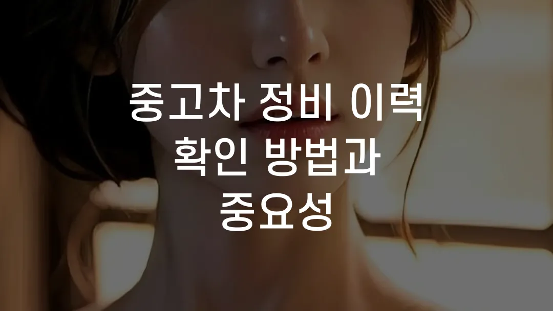 중고차 정비 이력 확인 방법과 중요성