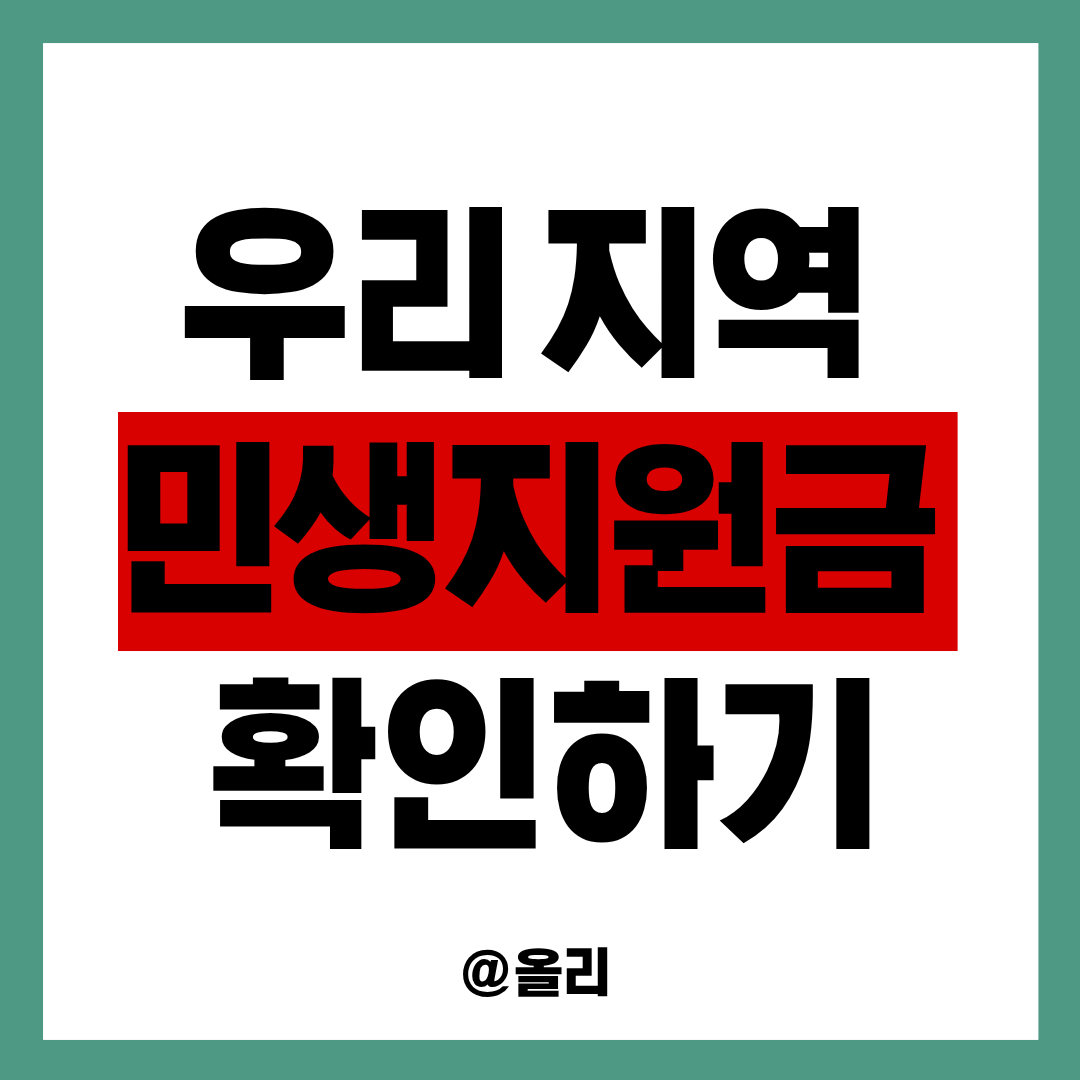 우리 지역 민생지원금 있는지 확인하는 방법