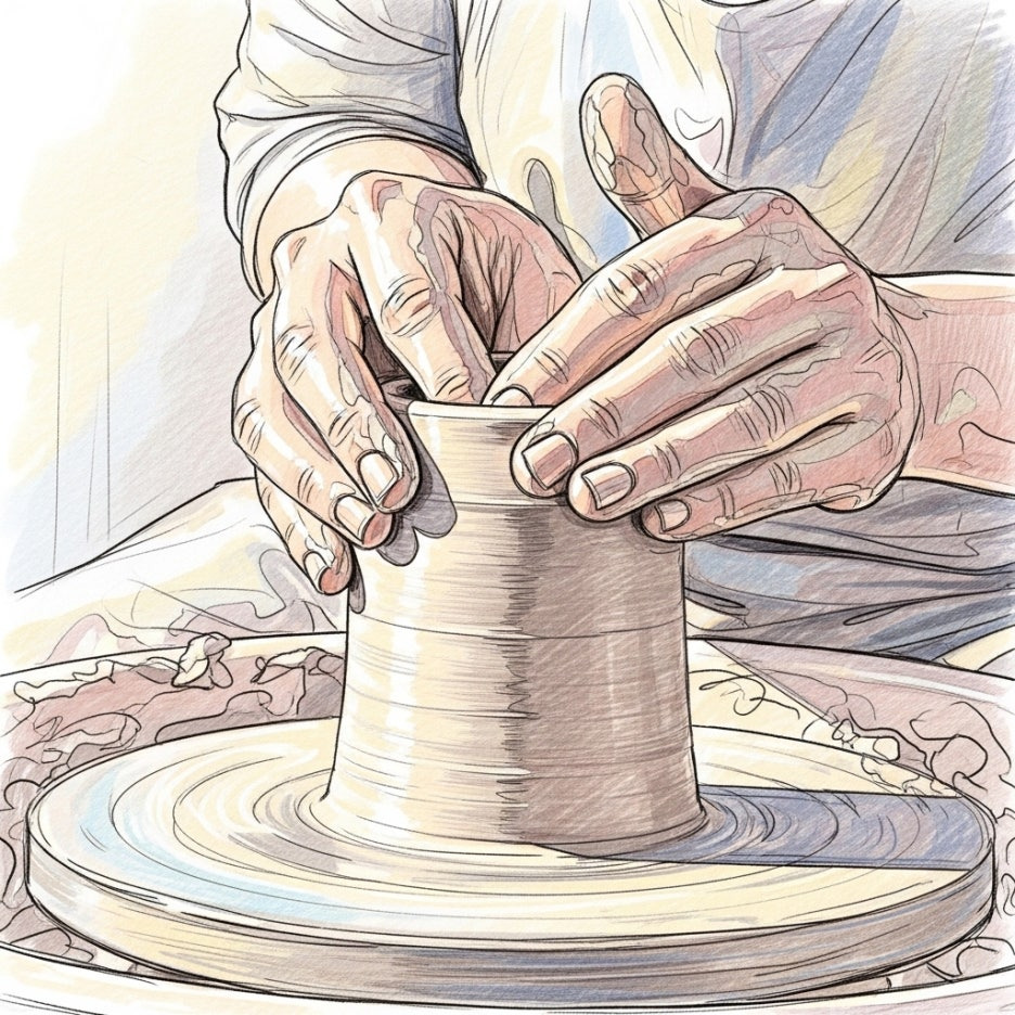 물레 위에서 흙을 빚는 섬세한 손길의 미학