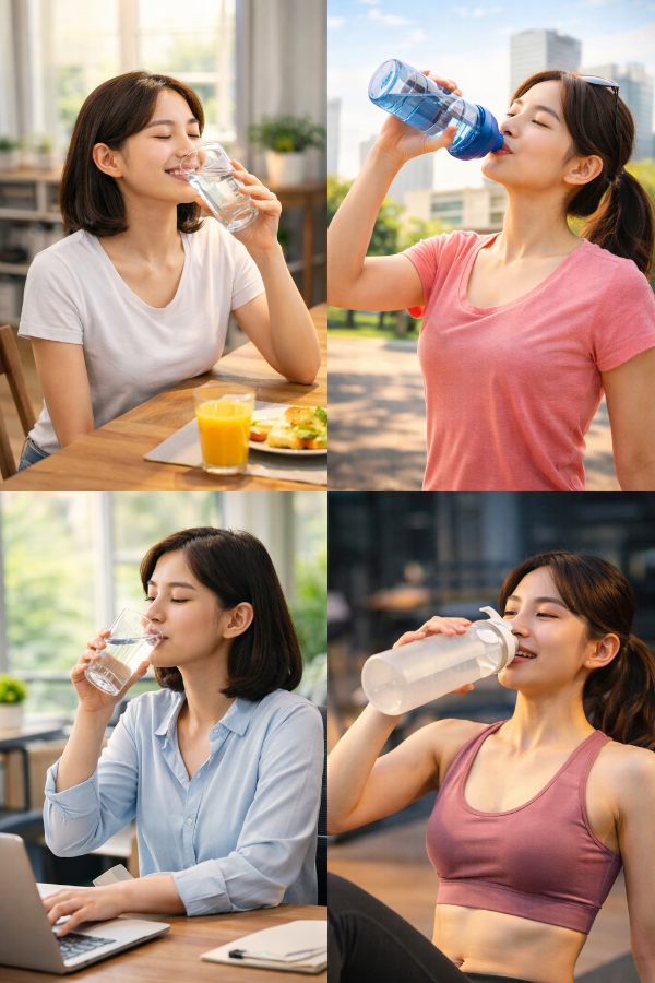 일상속 수분섭취하는 이미지