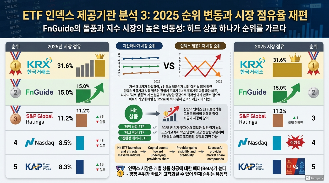 2025년 지수 사업자 순위 변화 분석