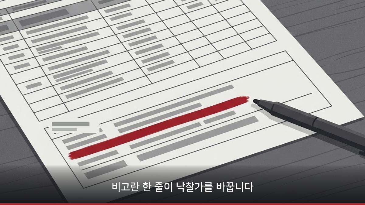 매각물건명세서 비고란의 결정적인 한 줄