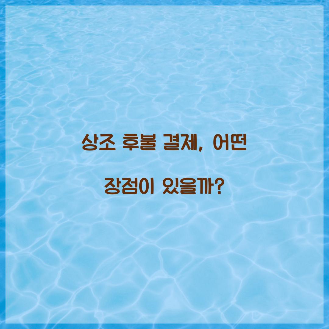 상조 후불 결제